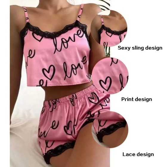 Conjunto de 2 piezas de pijama para mujer