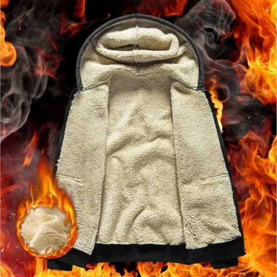 Sudadera con capucha para hombre y mujer, chaqueta de lana de cordero con cremallera y bolsillos delanteros, cárdigan forrado de
