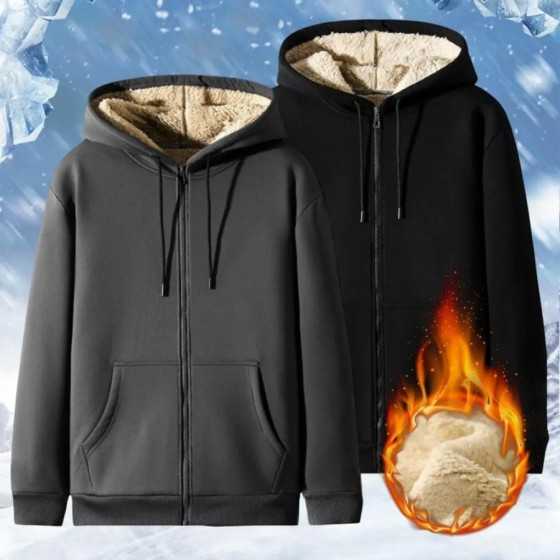 Sudadera con capucha para hombre y mujer, chaqueta de lana de cordero con cremallera y bolsillos delanteros, cárdigan forrado de
