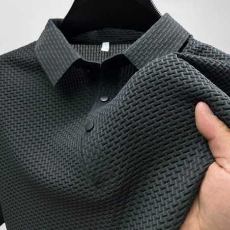 Camiseta de manga corta para hombre, POLO fresco y transpirable, Top informal de negocios que absorbe el sudor, alta calidad, M-