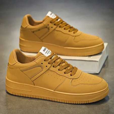 Zapatillas deportivas informales para Hombre, zapatos ligeros de cuero PU, transpirables, planos, blancos