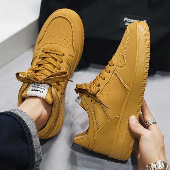 Zapatillas deportivas informales para Hombre, zapatos ligeros de cuero PU, transpirables, planos, blancos
