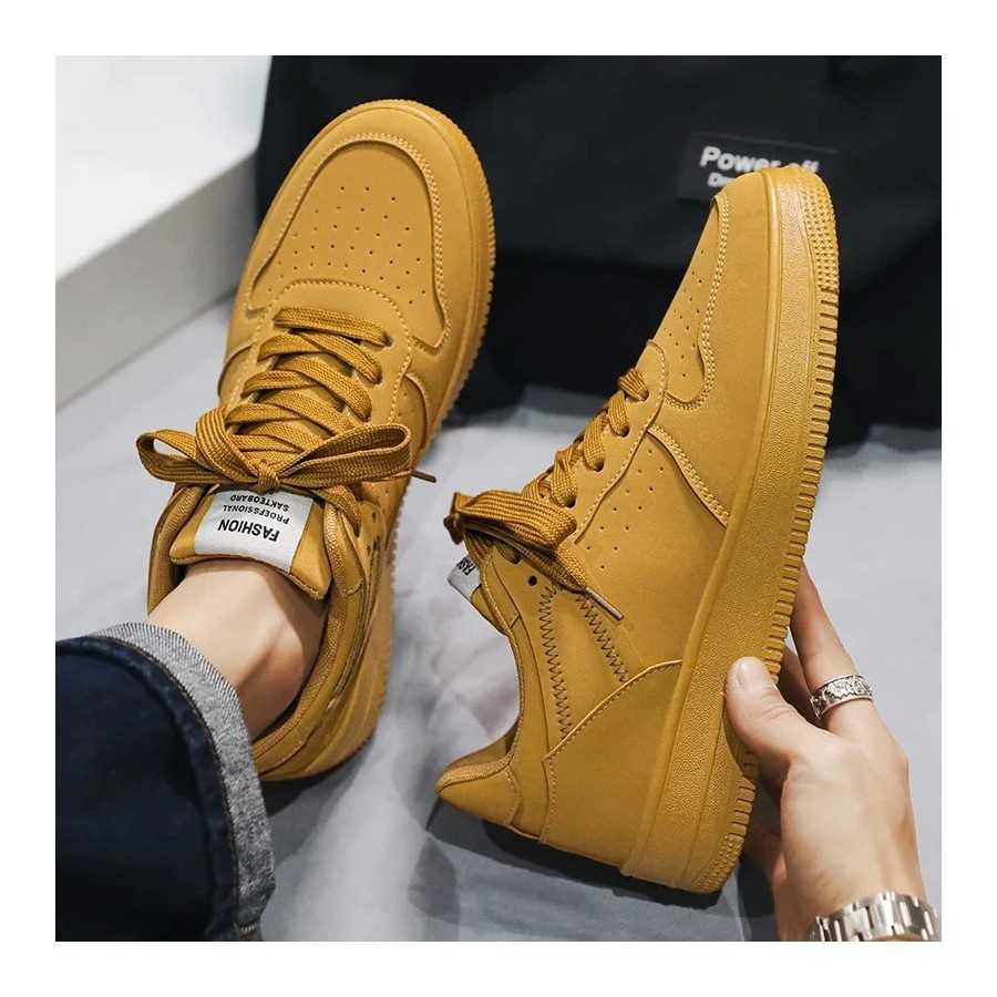 Zapatillas deportivas informales para Hombre, zapatos ligeros de cuero PU, transpirables, planos, blancos